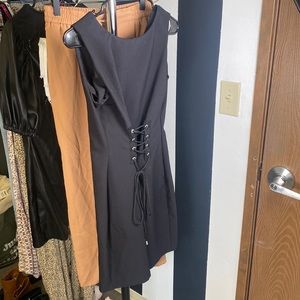 Front Lace Up Black dress